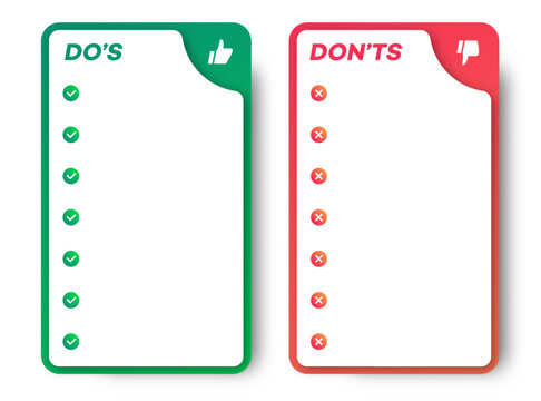 Do and dont infographic template frame flar color style