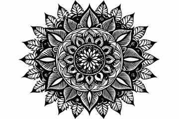Hand-drawn Mandala Vector Illustration with Intricate Details
