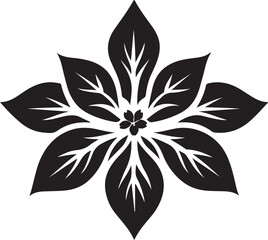 Simple flower logo vector black on white background