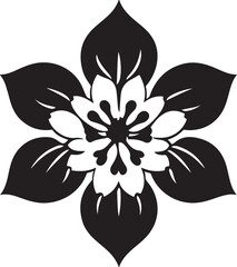 Simple flower logo vector black on white background
