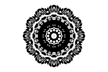 Intricate mandala line drawing with organic shapes and concentric circles for harmony and balance
