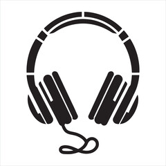 Stylized Headphone silhouette on white background
