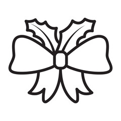 Christmas gift ribbon icon design vector template