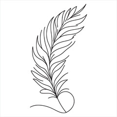 Fototapeta premium Feather silhouette on white background 