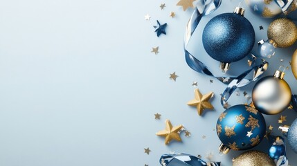 Happy New Year background christmas decorations ornaments.