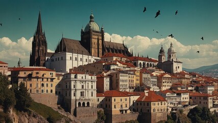 Fototapeta premium view of the old town