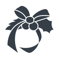 Christmas gift ribbon icon design vector template