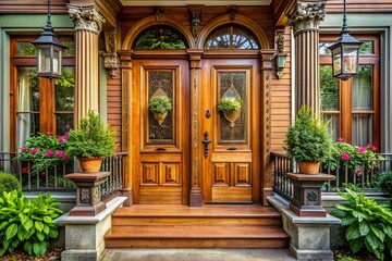 Vintage Wooden Entrance Doors of Old Houses - Architectural Restoration and Porch Design Inspiration