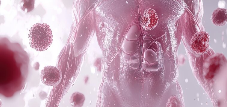 Illustration of connective tissue cells connecting different parts of the body, emphasizing structure and function