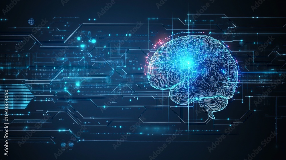 Aufkleber abstract concept of artificial intelligence and neural network