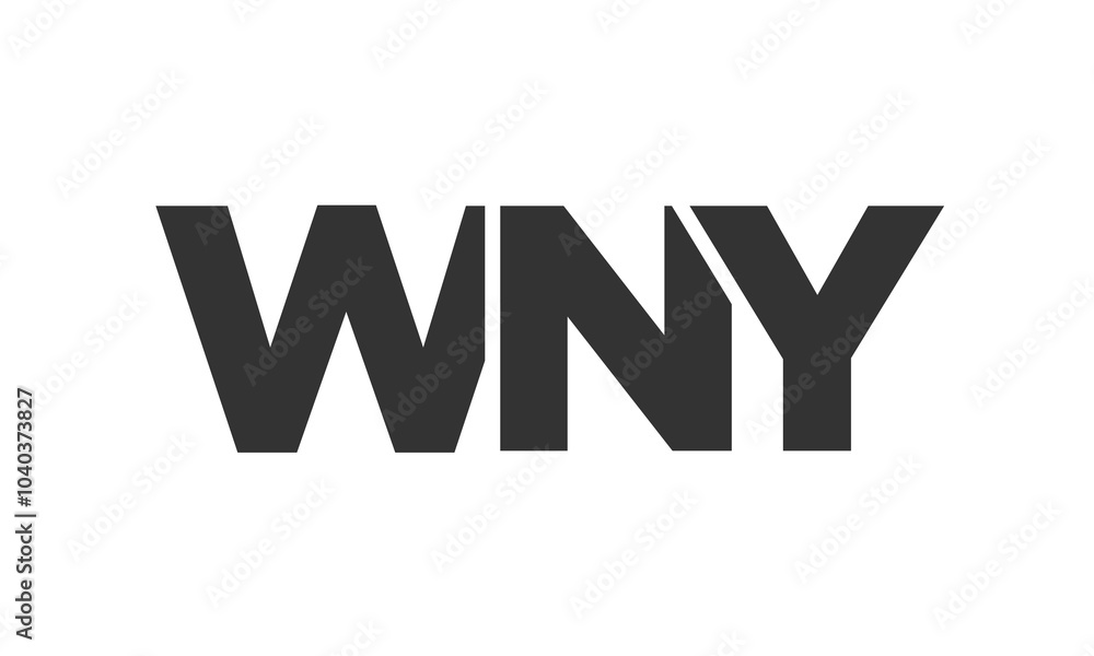 Poster wny logo design template with strong and modern bold text. initial based vector logotype featuring s