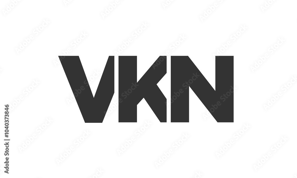 Poster vkn logo design template with strong and modern bold text. initial based vector logotype featuring s
