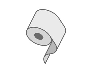 Toilet paper roll or tube icon design, template for wc. Bathroom hygiene icons, kitchen cleaning towel. Blank soft scroll product.