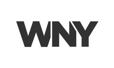 WNY logo design template with strong and modern bold text. Initial based vector logotype featuring simple and minimal typography. Trendy company identity.