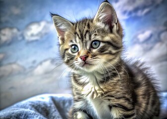 Watercolor Kitten Portrait - Hand Drawn Cat Illustration for Pet Lovers and Home Decor