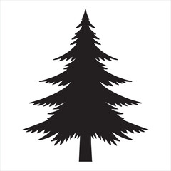Obraz premium christmas tree and pine tree silhouette 