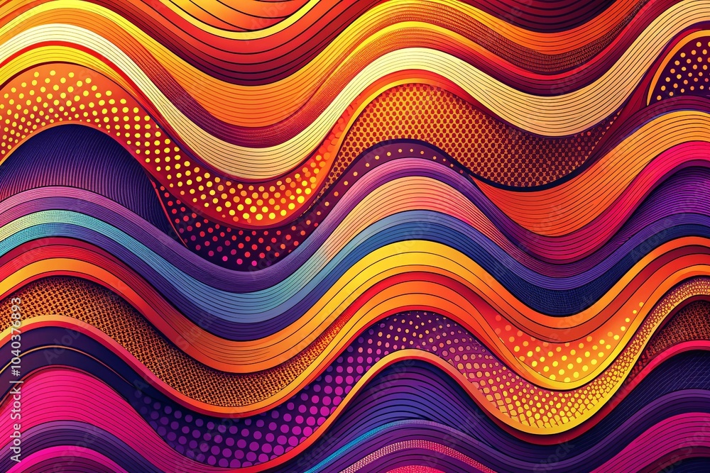 Poster wavy retro groovy 70s 90s background texture with high dynamic range for vibrant designs