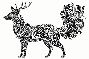Stylized Animal Silhouettes with Abstract Patterns Inside