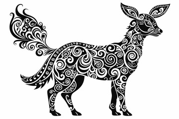 Stylized Animal Silhouettes with Abstract Patterns Inside