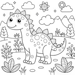 adorable-coloring-pages-dino-edition