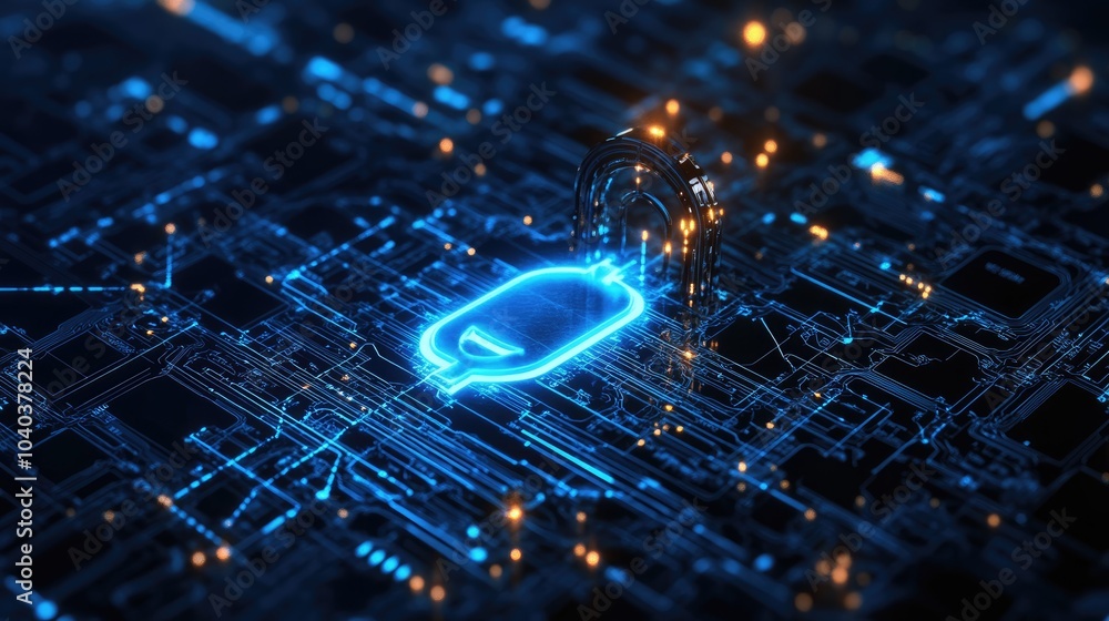 Poster illuminating the future of cybersecurity a visual representation of digital protection in a connecte