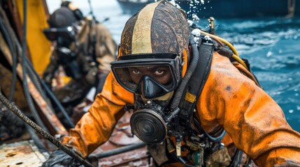 Divers from Africa and Asia specializing in dive rescue and underwater welding to restore and repair submerged structures.