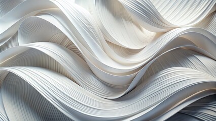 White Abstract Pattern with Ribbon Design for Modern Decor and Textiles