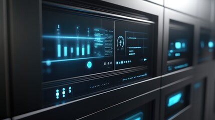 Obraz premium Innovative data visualization in a modern server environment the future of technology management