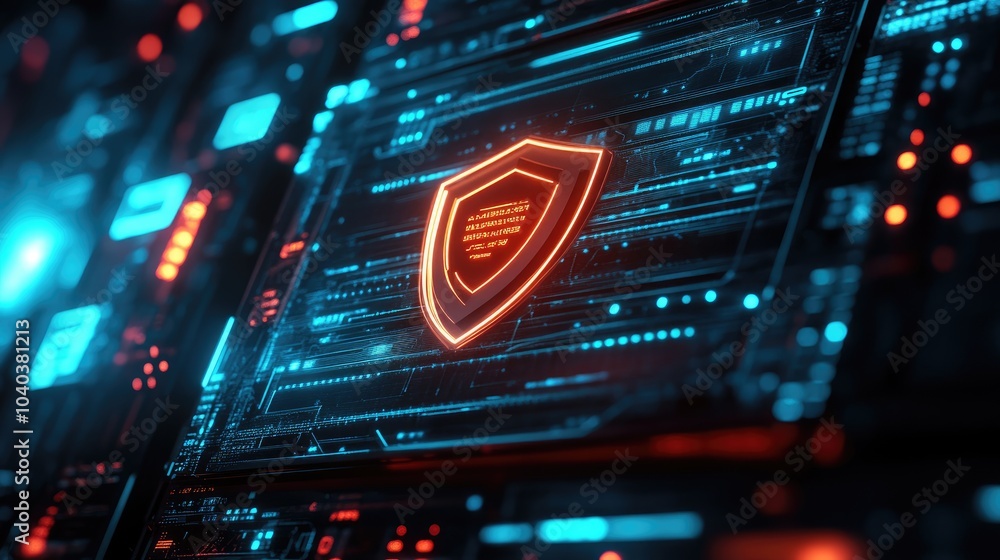Poster exploring the intersection of cybersecurity and technology a visual representation of digital protec