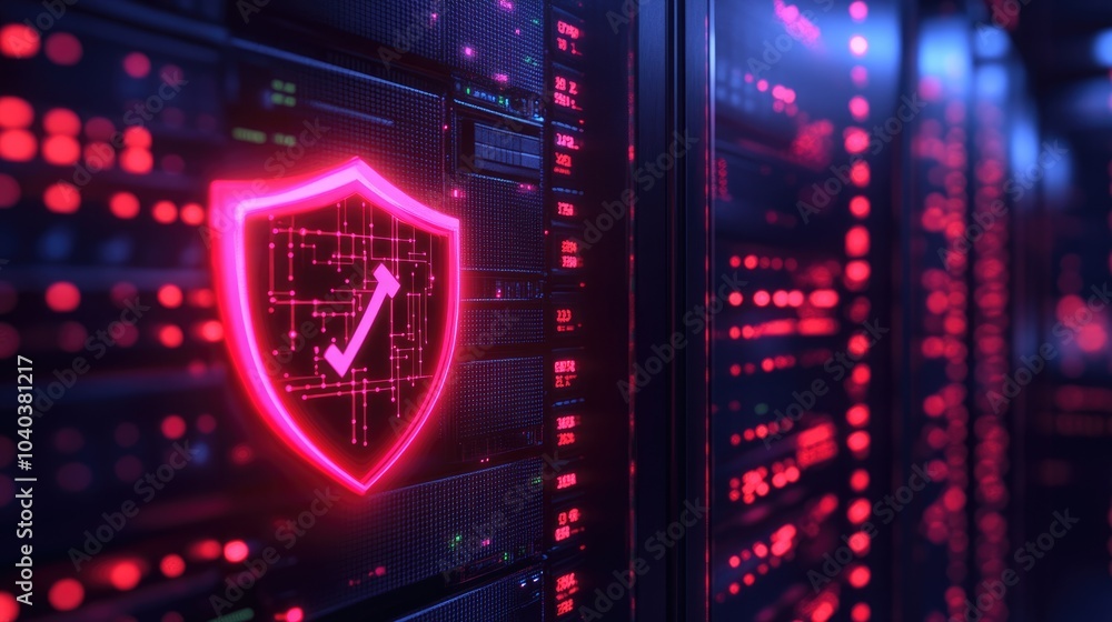 Poster enhancing cybersecurity with advanced protection systems in modern data centers