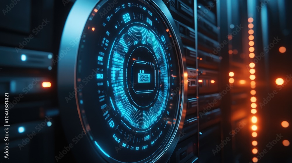 Poster futuristic data hub a glimpse into next-gen technology and digital infrastructure