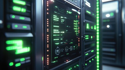 Obraz premium Exploring the complexities of modern data centers a visual insight into technology infrastructure and connectivity