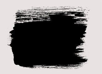 Brush strokes vector. Painted rectangle background. Abstract textured text box. Grunge design illustration with grain texture