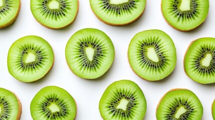 Fototapeta premium Fresh and vibrant kiwi slices a colorful display of nature's sweetness and nutrition