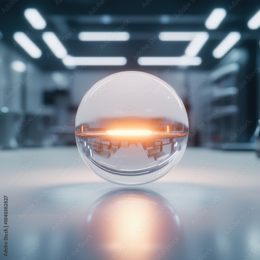 Aufkleber futuristic ai assistant in a modern lab setting