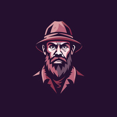 A flat style icon of professional character 