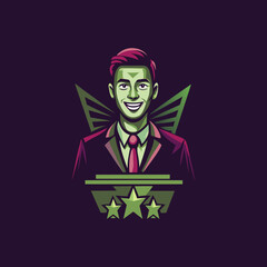 Flat icon of a successful person