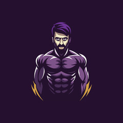 Flat style icon of a fighter