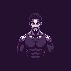 Flat style icon of a fighter