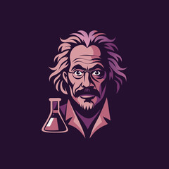 Flat icon of a researcher