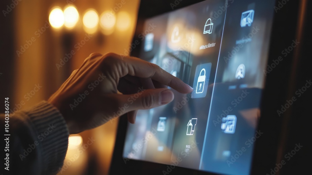 Poster interactive digital interface exploring touch technology for enhanced user experience and security c