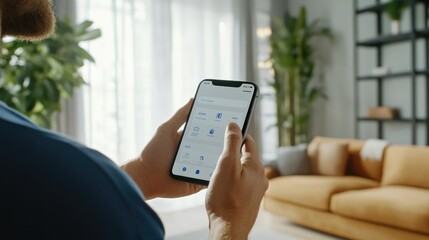Exploring mobile app features in a modern living space for enhanced lifestyle management