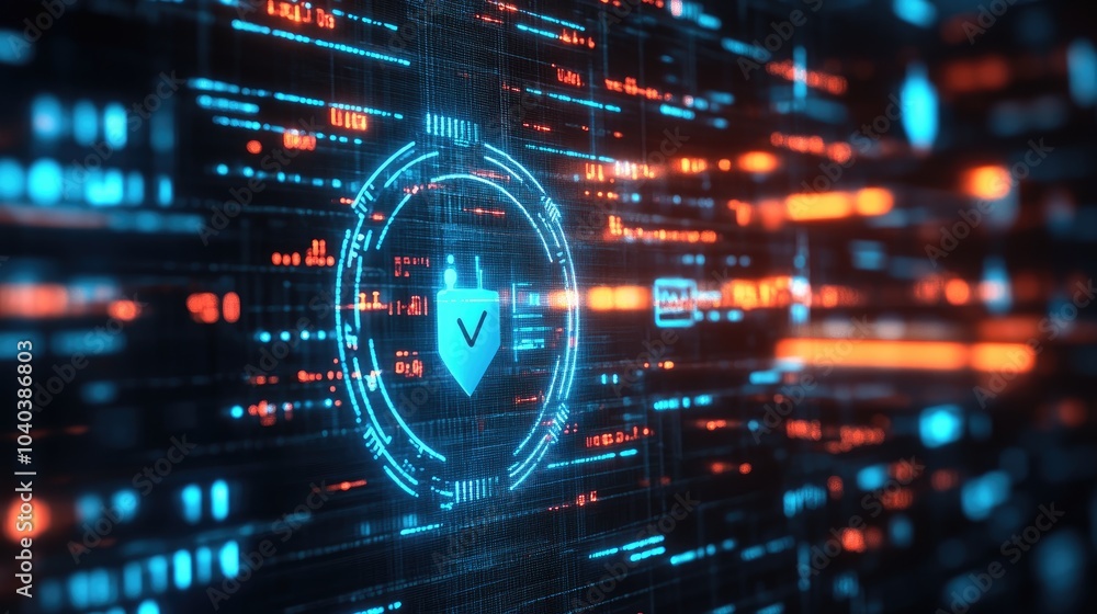 Aufkleber futuristic data security interface a glimpse into advanced cyber protection technology