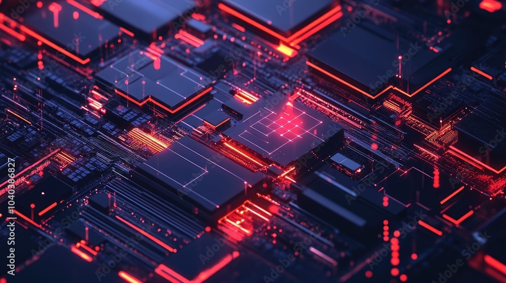 Poster exploring the intricacies of modern technology a visual representation of circuitry and digital conn