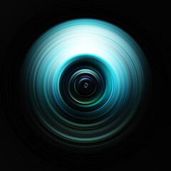 Colorful radial motion effect. Abstract rounded background. Color curves and sphere.