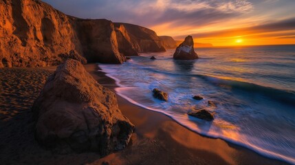 sunset on the beach