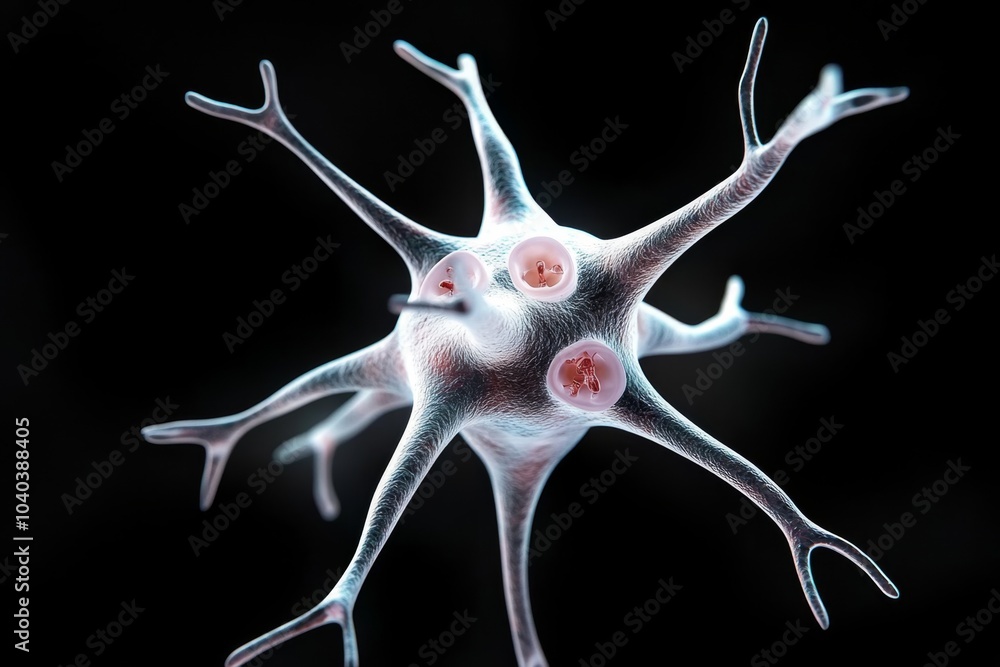 Poster ion channels opening in a neuronâ€™s membrane, allowing potassium ions to flow out of the cell, cont