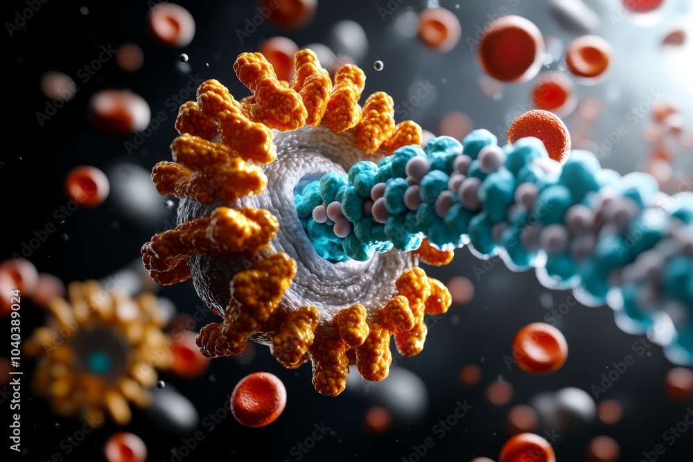 Poster Minimalist depiction of a single ion channel in a cell membrane, with clean lines showing the movement of ions through the channel