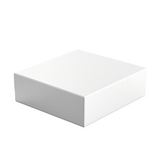 Fototapeta premium Simple white box resting on a neutral background, inviting curiosity about its contents and potential surprises inside