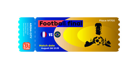 Football final event ticket vector desing
